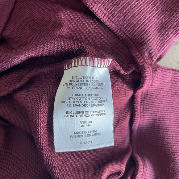 Soul + Sky Stitch Fix Micro French Terry Hoodie Sweatshirt Burgundy S - Picture 11 of 11